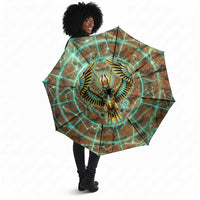 Horus Eye of Ra Umbrella Golden Falcon Ancient Egyptian Symbol in Futuristic