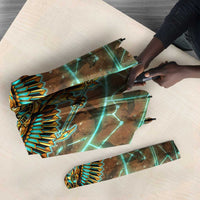Horus Eye of Ra Umbrella Golden Falcon Ancient Egyptian Symbol in Futuristic