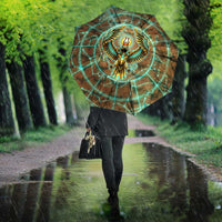 Horus Eye of Ra Umbrella Golden Falcon Ancient Egyptian Symbol in Futuristic