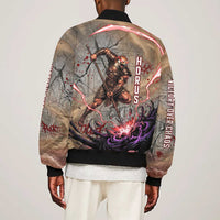 Horus Behdety Warrior Bomber Jacket with Falcon Mask and Spear Ancient Egyptian Combat