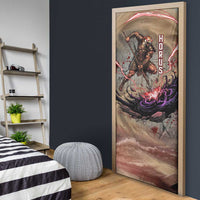 Horus Behdety Warrior Door Cover with Falcon Mask and Spear Ancient Egyptian Combat