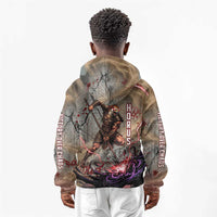 Horus Behdety Warrior Kid Hoodie with Falcon Mask and Spear Ancient Egyptian Combat