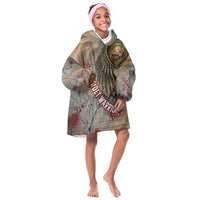 Horus Behdety Warrior Kid Wearable Blanket Hoodie with Falcon Mask and Spear Ancient Egyptian Combat