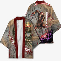 Horus Behdety Warrior Kimono with Falcon Mask and Spear Ancient Egyptian Combat