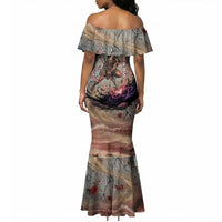 Horus Behdety Warrior Mermaid Dress with Falcon Mask and Spear Ancient Egyptian Combat