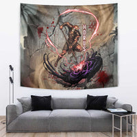 Horus Behdety Warrior Tapestry with Falcon Mask and Spear Ancient Egyptian Combat