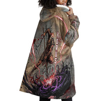 Horus Behdety Warrior Wearable Blanket Hoodie with Falcon Mask and Spear Ancient Egyptian Combat