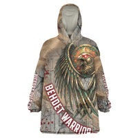 Horus Behdety Warrior Wearable Blanket Hoodie with Falcon Mask and Spear Ancient Egyptian Combat