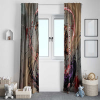 Horus Behdety Warrior Window Curtain with Falcon Mask and Spear Ancient Egyptian Combat