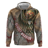 Horus Behdety Warrior Zip Hoodie with Falcon Mask and Spear Ancient Egyptian Combat