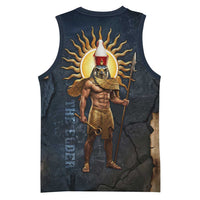 Heru-Ur Falcon Eyes Basketball Jersey Solar Disk Ancient Egyptian Mythology in Dark Stone