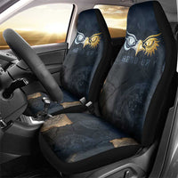 Heru-Ur Falcon Eyes Car Seat Cover Solar Disk Ancient Egyptian Mythology in Dark Stone