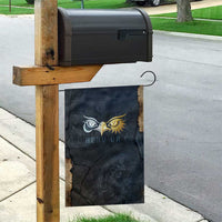 Heru-Ur Falcon Eyes Garden Flag Solar Disk Ancient Egyptian Mythology in Dark Stone