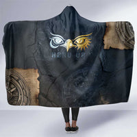 Heru-Ur Falcon Eyes Hooded Blanket Solar Disk Ancient Egyptian Mythology in Dark Stone