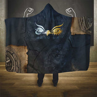 Heru-Ur Falcon Eyes Hooded Blanket Solar Disk Ancient Egyptian Mythology in Dark Stone