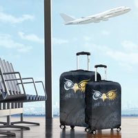Heru-Ur Falcon Eyes Luggage Cover Solar Disk Ancient Egyptian Mythology in Dark Stone