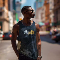 Heru-Ur Falcon Eyes Men Tank Top Solar Disk Ancient Egyptian Mythology in Dark Stone