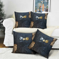 Heru-Ur Falcon Eyes Pillow Cover Solar Disk Ancient Egyptian Mythology in Dark Stone