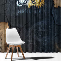 Heru-Ur Falcon Eyes Window Curtain Solar Disk Ancient Egyptian Mythology in Dark Stone