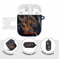 Heru-Ur AirPods Case Flaming Wings and Sword Ancient Egyptian Warrior