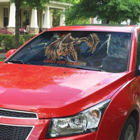 Heru-Ur Auto Sun Shade Flaming Wings and Sword Ancient Egyptian Warrior