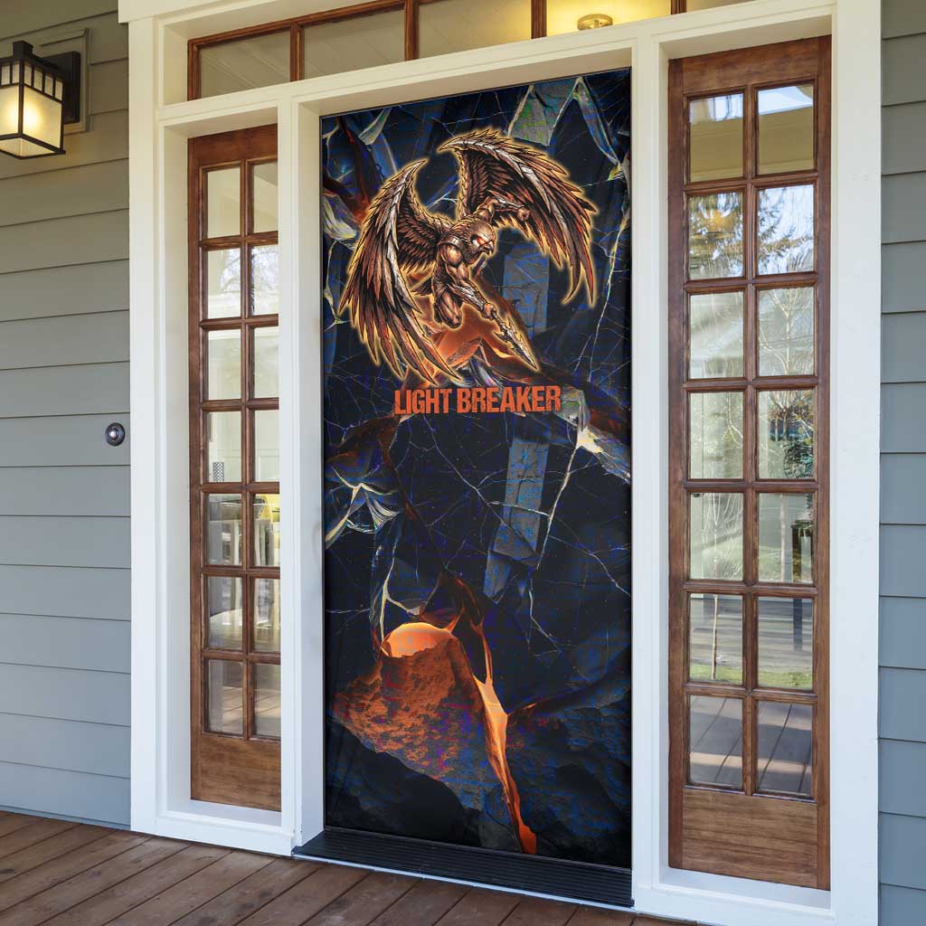 Heru-Ur Door Cover Flaming Wings and Sword Ancient Egyptian Warrior