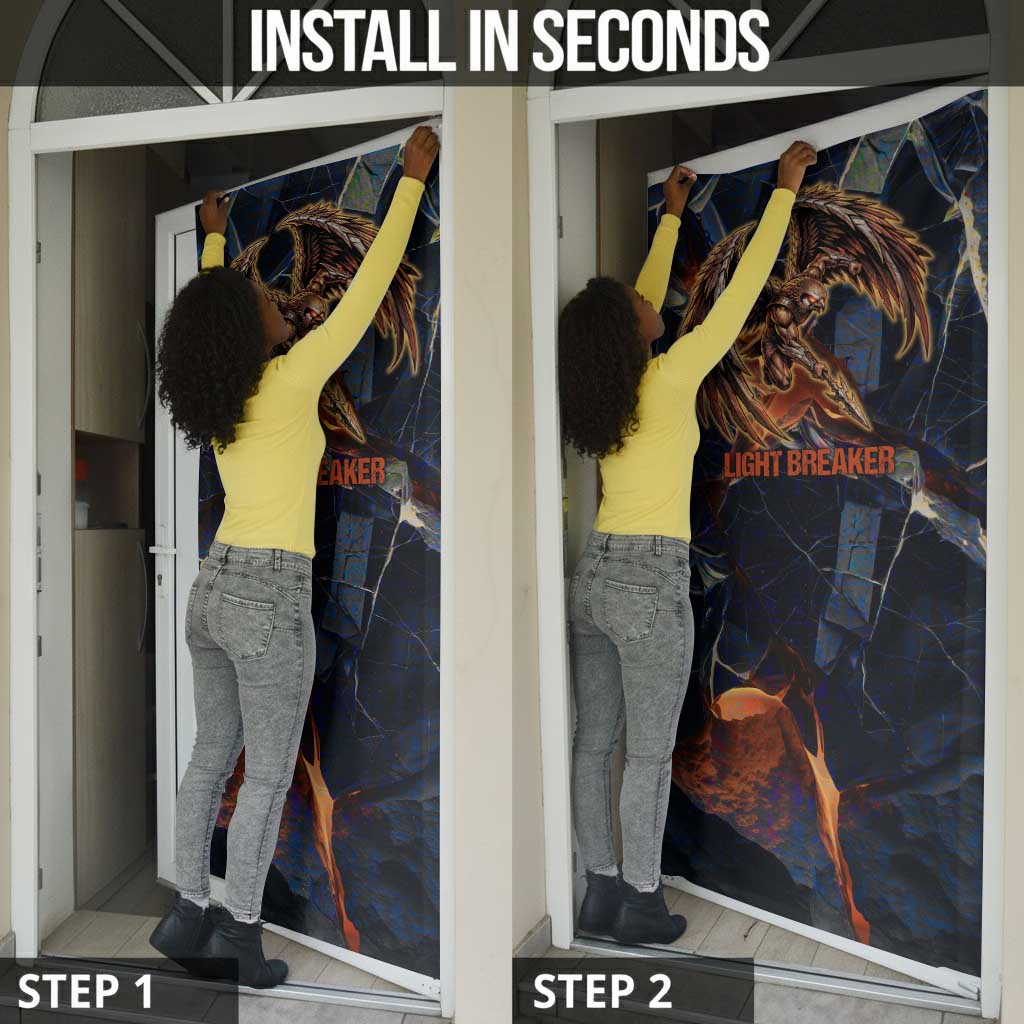 Heru-Ur Door Cover Flaming Wings and Sword Ancient Egyptian Warrior