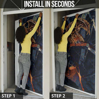 Heru-Ur Door Cover Flaming Wings and Sword Ancient Egyptian Warrior