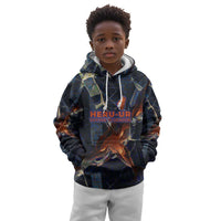 Heru-Ur Kid Hoodie Flaming Wings and Sword Ancient Egyptian Warrior
