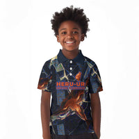 Heru-Ur Kid Polo Shirt Flaming Wings and Sword Ancient Egyptian Warrior