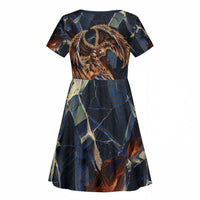 Heru-Ur Kid Short Sleeve Dress Flaming Wings and Sword Ancient Egyptian Warrior