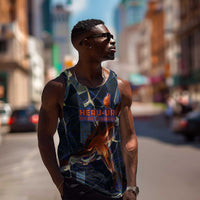 Heru-Ur Men Tank Top Flaming Wings and Sword Ancient Egyptian Warrior