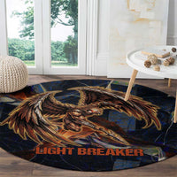 Heru-Ur Round Carpet Flaming Wings and Sword Ancient Egyptian Warrior