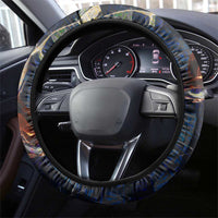 Heru-Ur Steering Wheel Cover Flaming Wings and Sword Ancient Egyptian Warrior