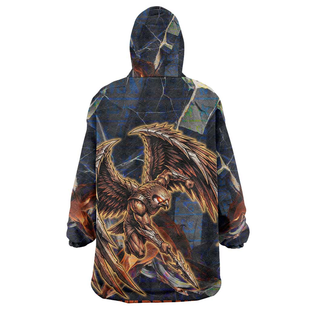 Heru-Ur Wearable Blanket Hoodie Flaming Wings and Sword Ancient Egyptian Warrior