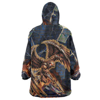 Heru-Ur Wearable Blanket Hoodie Flaming Wings and Sword Ancient Egyptian Warrior