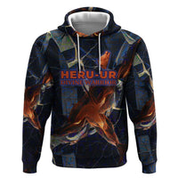 Heru-Ur Zip Hoodie Flaming Wings and Sword Ancient Egyptian Warrior