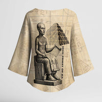 Imhotep Kimono Sleeve Blouse Pyramid Blueprints Ancient Egyptian Architecture and Priest