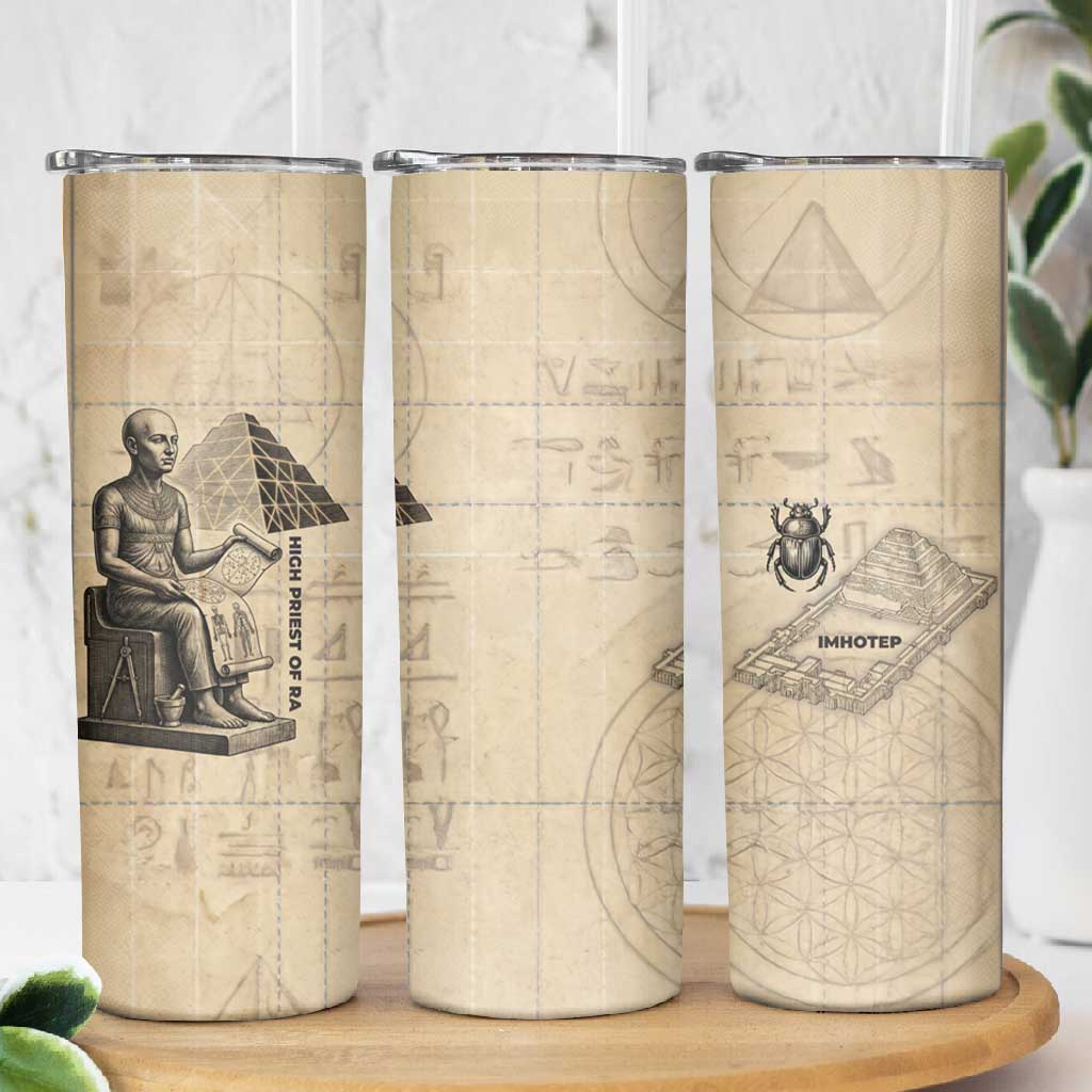 Imhotep Skinny Tumbler Pyramid Blueprints Ancient Egyptian Architecture and Priest