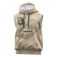 Imhotep Sleeveless Hoodie Pyramid Blueprints Ancient Egyptian Architecture and Priest