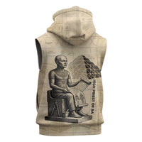 Imhotep Sleeveless Zip Hoodie Pyramid Blueprints Ancient Egyptian Architecture and Priest