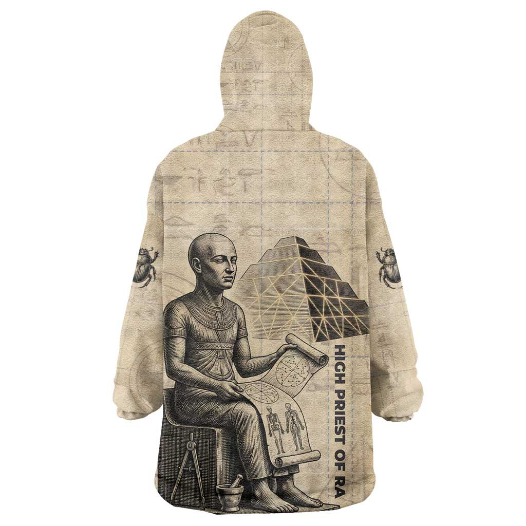 Imhotep Wearable Blanket Hoodie Pyramid Blueprints Ancient Egyptian Architecture and Priest