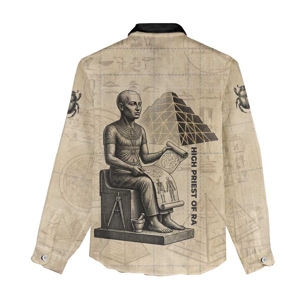 Imhotep Women Casual Shirt Pyramid Blueprints Ancient Egyptian Architecture and Priest