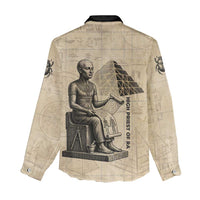 Imhotep Women Casual Shirt Pyramid Blueprints Ancient Egyptian Architecture and Priest
