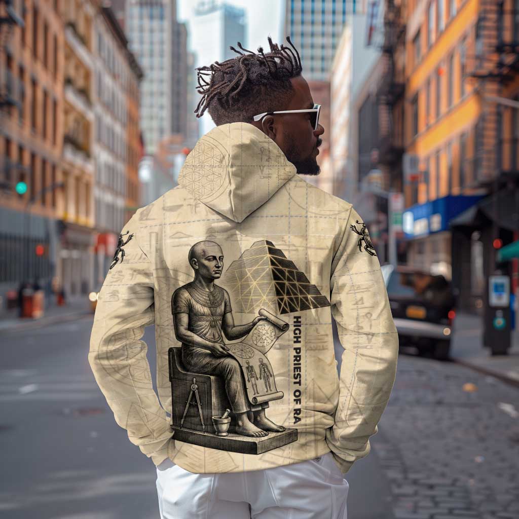 Imhotep Zip Hoodie Pyramid Blueprints Ancient Egyptian Architecture and Priest
