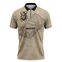 Imhotep Zipper Polo Shirt Pyramid Blueprints Ancient Egyptian Architecture and Priest