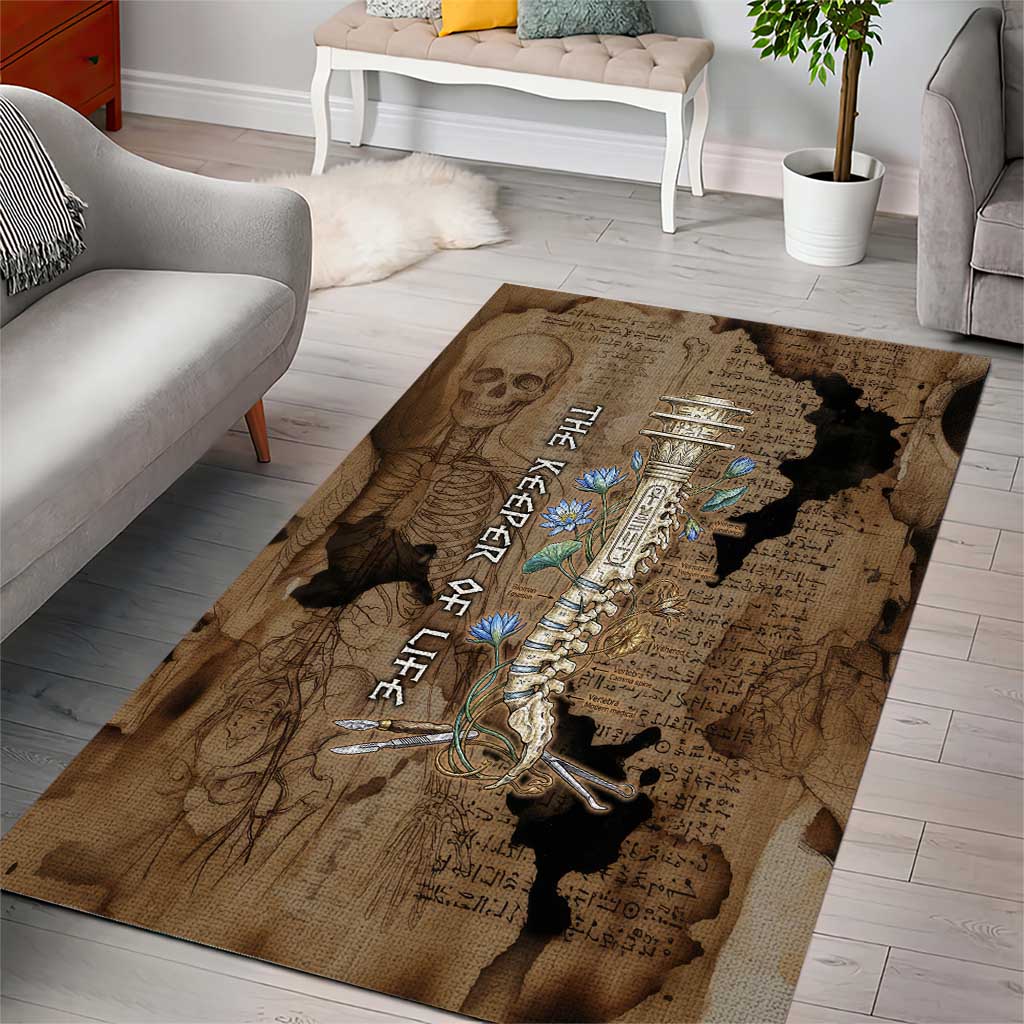 Imhotep Eye of Horus Area Rug Papyrus Scrolls Ancient Egyptian Medicine