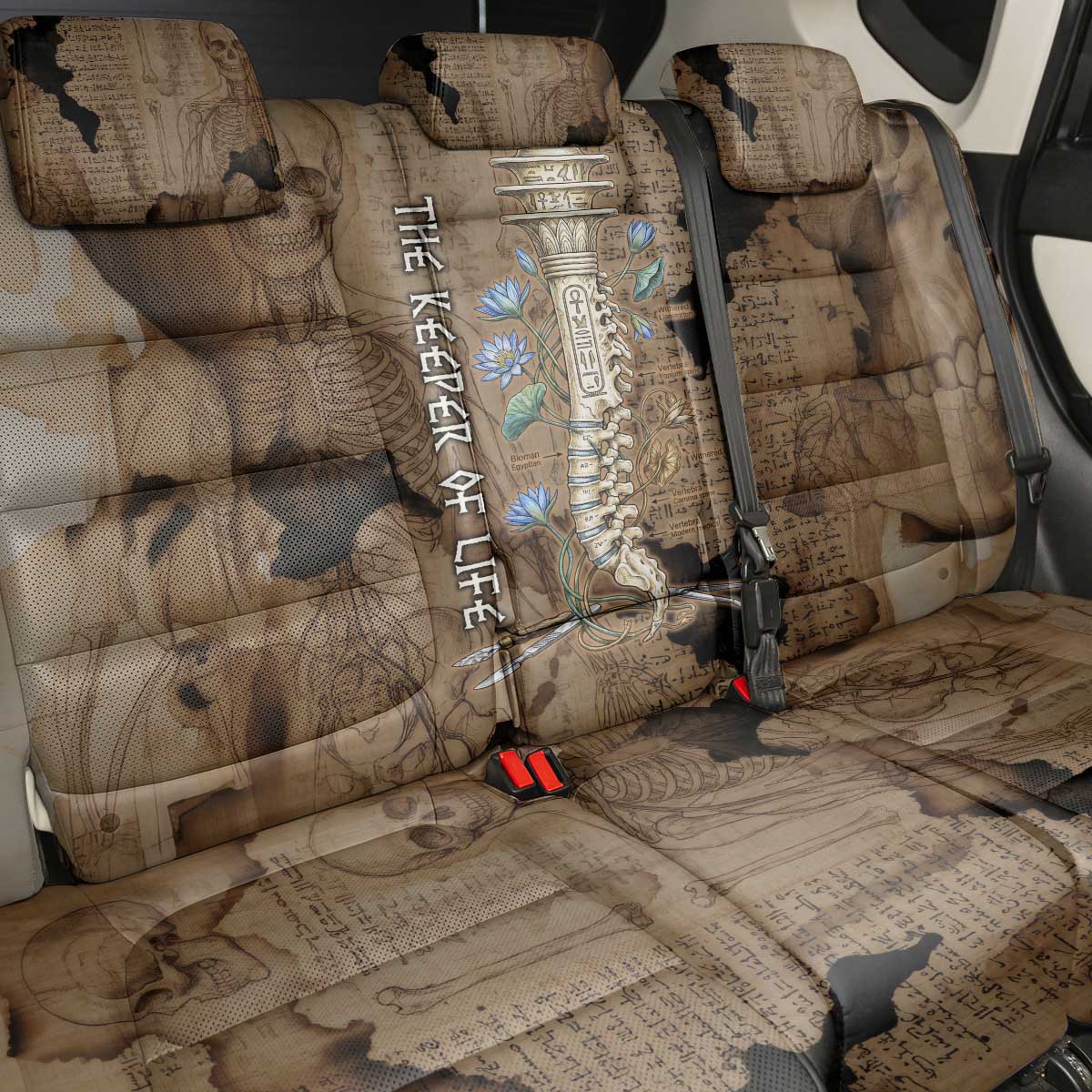 Imhotep Eye of Horus Back Car Seat Cover Papyrus Scrolls Ancient Egyptian Medicine
