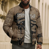Imhotep Eye of Horus Bomber Puffer Jacket Papyrus Scrolls Ancient Egyptian Medicine