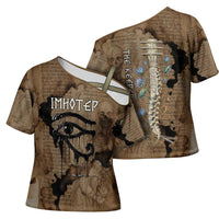 Imhotep Eye of Horus Cross Shoulder Shirt Papyrus Scrolls Ancient Egyptian Medicine